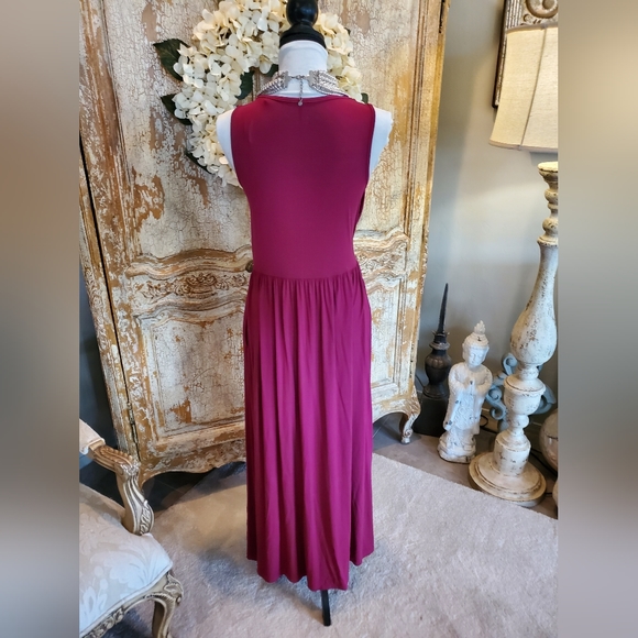 New Ava &Viv Rasberry Plum sleeveless Maxi 1X - Picture 11 of 13